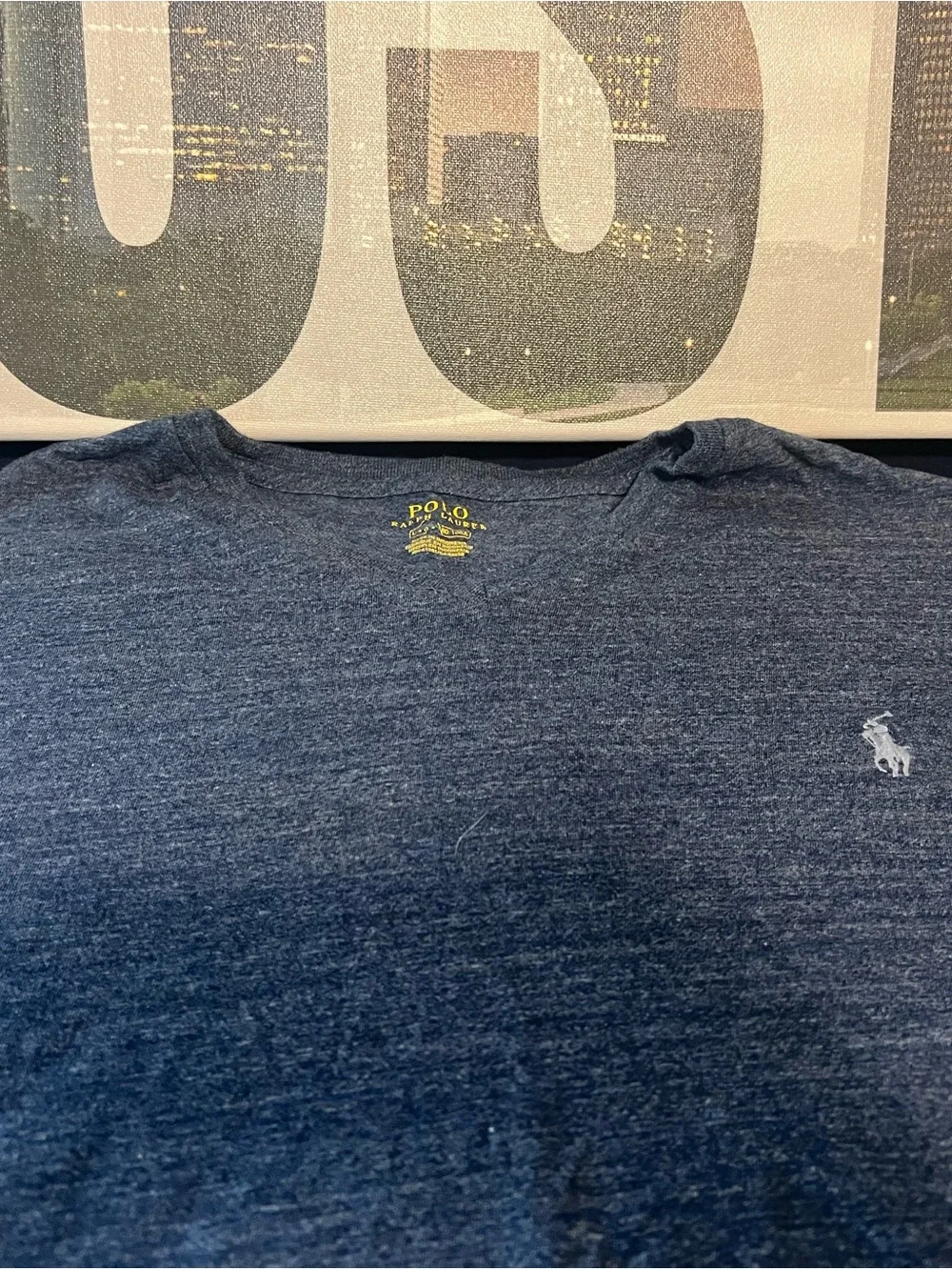 Polo by Ralph Lauren Mens Navy Heather Short Sleeve Crew Tee
